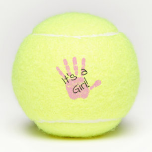 Handprint Baby Announcement Tennis Balls