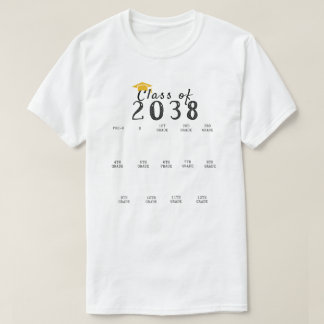 Handprint Graduation Class of 2038 Grow With Me T-Shirt