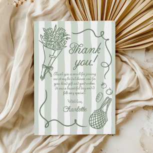 Handrawn Fresh Off the Market Bridal Shower Thank You Card