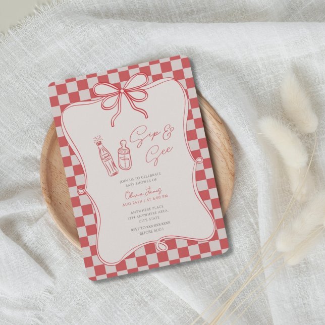 Handrawn, Sip and see baby shower Invitation (Creator Uploaded)