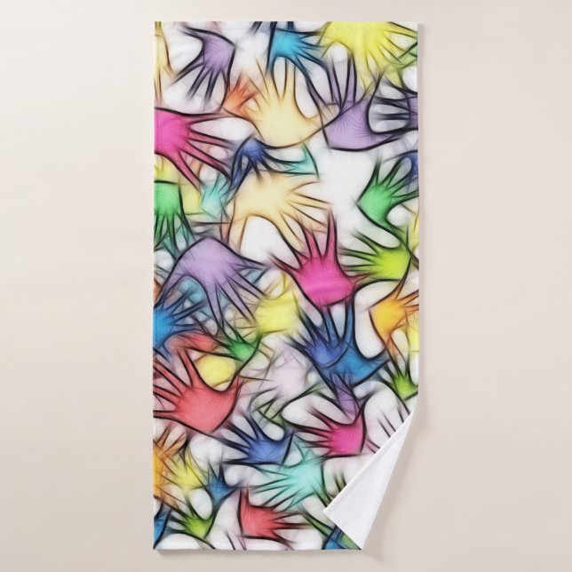 Hands abstract background texture bath towel (Bath Towel)