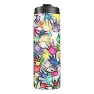 Hands abstract background texture thermal tumbler