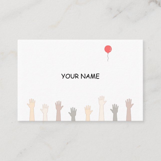Hands and a red balloon. business card (Front)