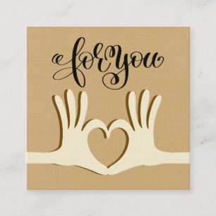 Hands and Heart Gift Enclosure  Business Card