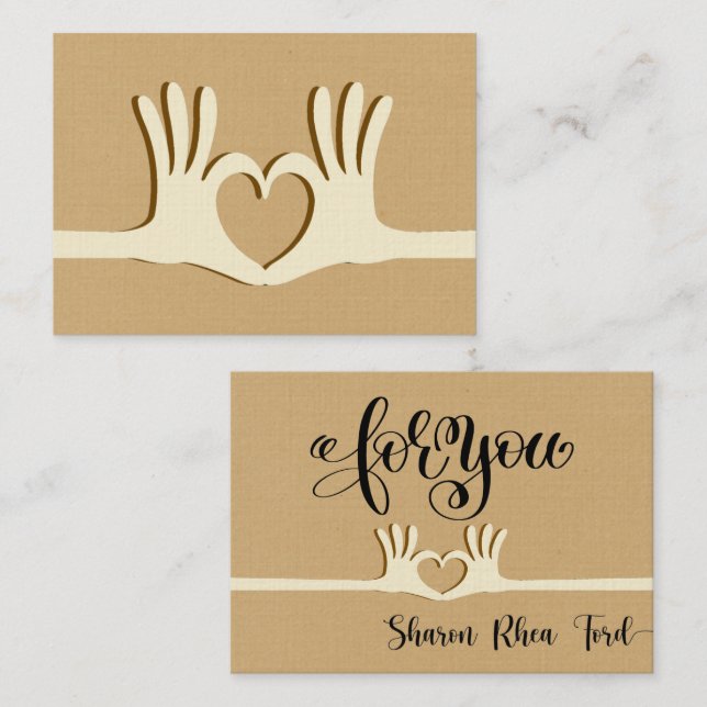 Hands and Heart Gift Enclosure  Business Card (Front/Back)