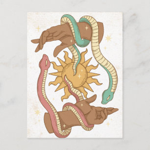 Hands and Snakes Occult Postcard