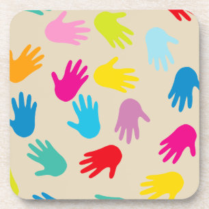 Hands around the world coaster set