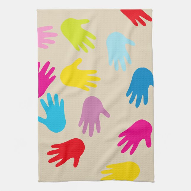 Hands around the world kitchen towel (Vertical)