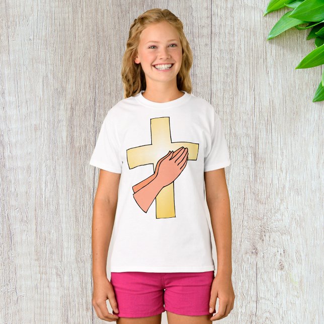 Hands At Cross Girls T-Shirt (Creator Uploaded)