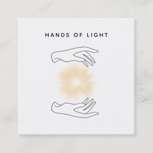 *~* Hands Ball Energy   Lights Reiki Healing Square Business Card