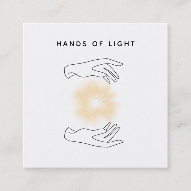 *~* Hands Ball Energy | Lights Reiki Healing Square Business Card (Front)