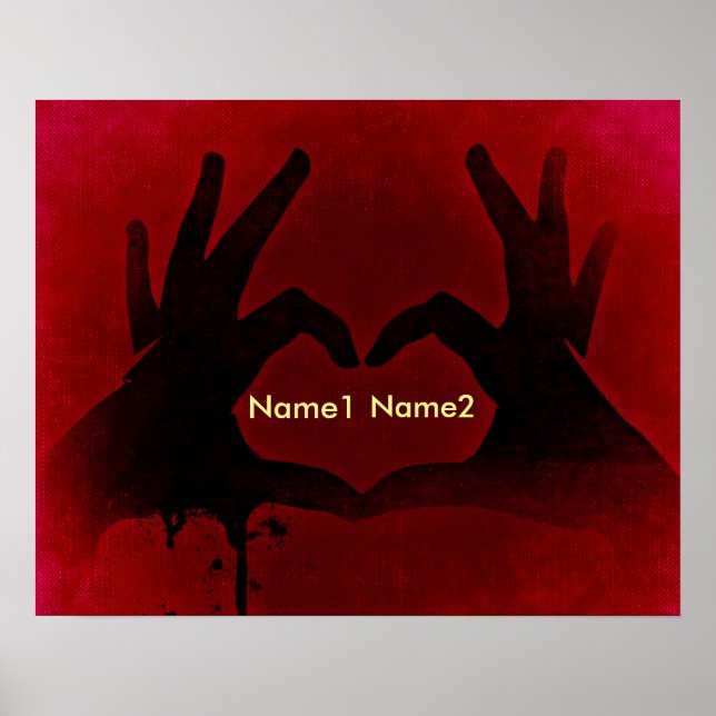 Hands bloody heart poster (Front)