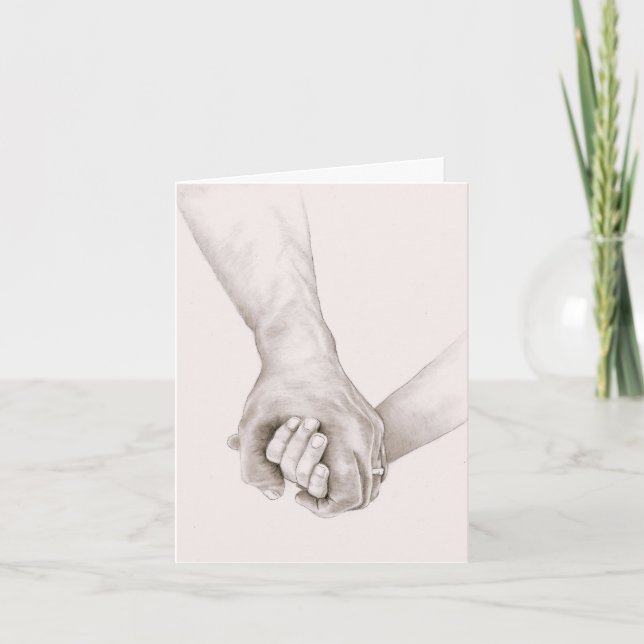 Hands Clasped in Love with message Card (Front)