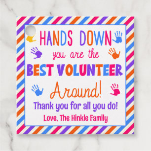 Hands Down You are the Best Volunteer Around Favour Tags