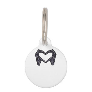 Hands Forming Skeleton Heart Hands Minimal Touch Pet Tag