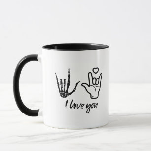 Hands Forming - Skeleton Heart Hands  Mug