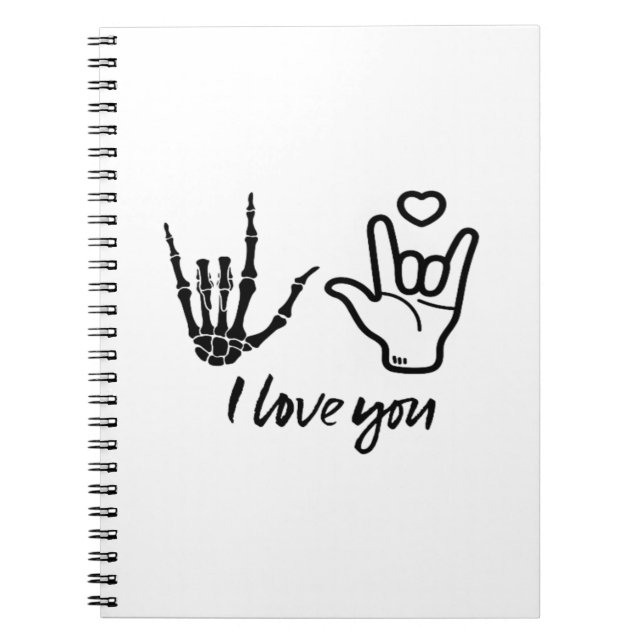 Hands Forming - Skeleton Heart Hands  Notebook (Front)