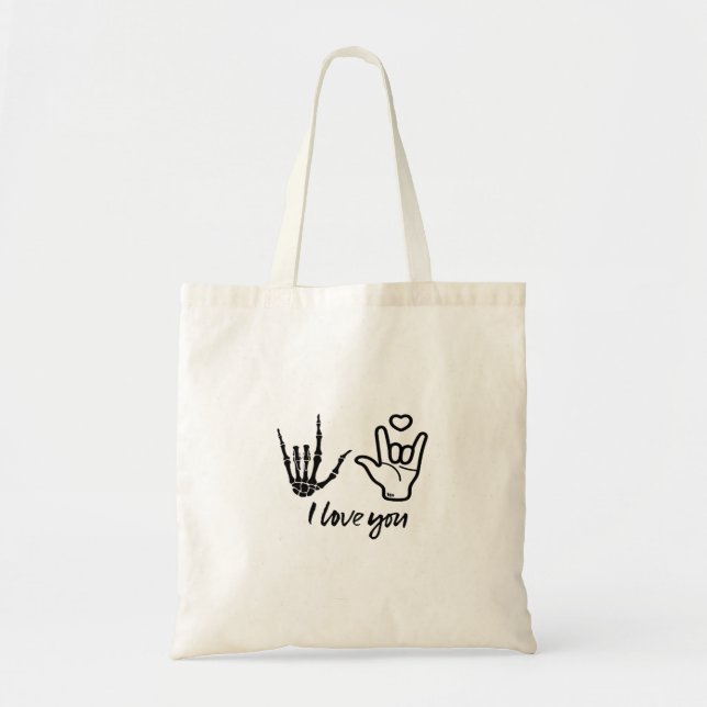 Hands Forming - Skeleton Heart Hands  Tote Bag (Front)