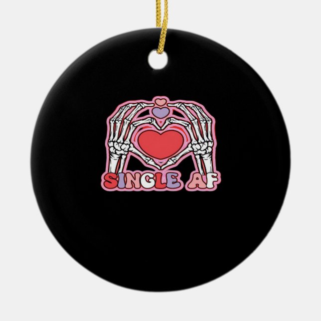 Hands Halloween Classic – Spooky Skeleton Design Ceramic Ornament (Front)