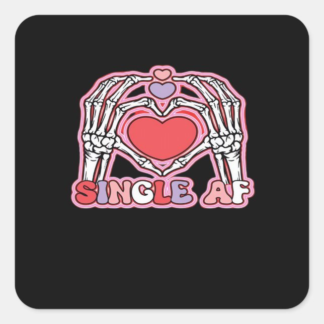 Hands Halloween Classic – Spooky Skeleton Design Square Sticker (Front)