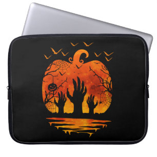 HANDS HALLOWEEN COSTUME PUMPKIN FALL SEASON LAPTOP SLEEVE
