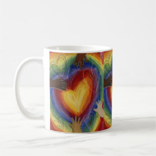 Hands & Heart Diversity Love Art Custom Coffee Cup
