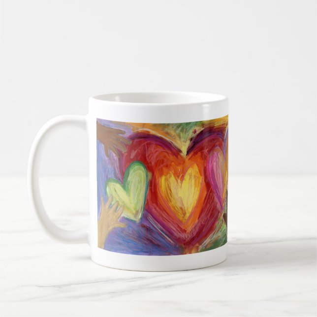 Hands & Heart Diversity Love Art Custom Coffee Mug (Left)