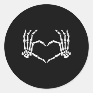 Hands Heart Halloween Costume Men Women Girls  Classic Round Sticker