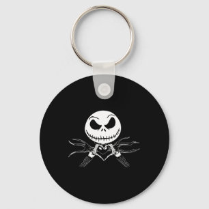 Hands Heart Sign Funny Skull Halloween Costume Key Ring