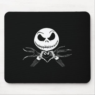 Hands Heart Sign Funny Skull Halloween Costume Mouse Pad
