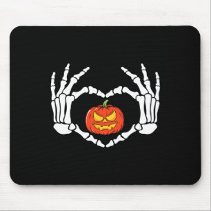 Hands Heart Sign Retro Halloween Costume Women Gir Mouse Pad