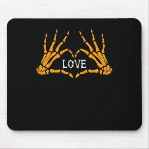 Hands Heart Sign Retro Halloween Costume Women Gir Mouse Pad