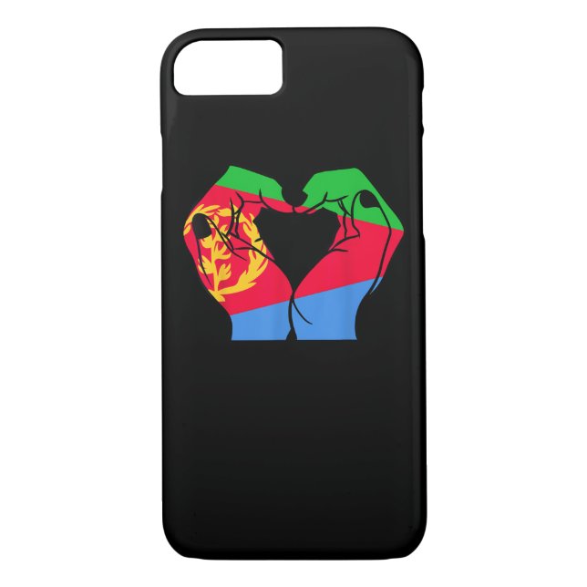 Hands Heart With Eritrean Flag Case-Mate iPhone Case (Back)