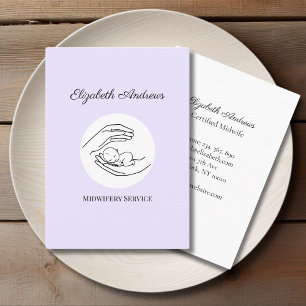 Hands holding A Baby - Line Art Illustration Business Card