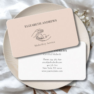 Hands holding a baby-simpel-modern business card