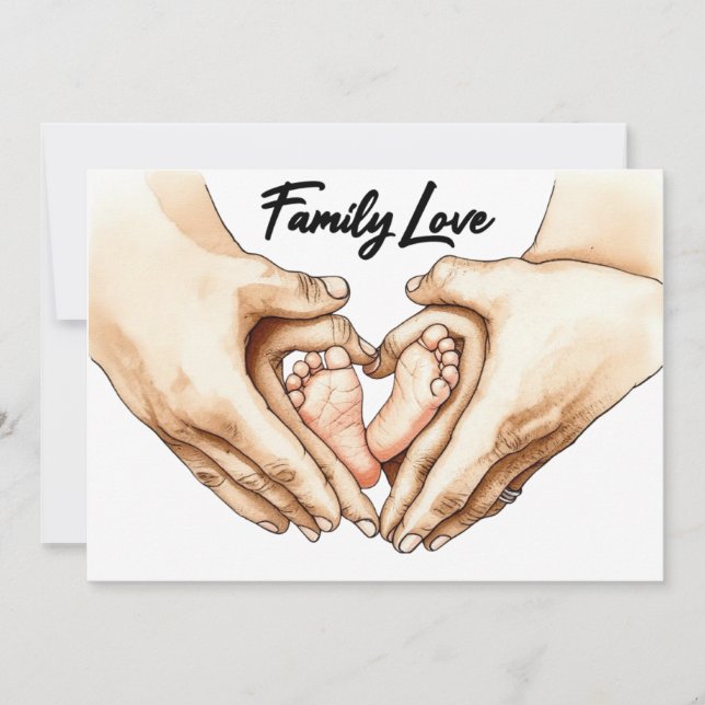 Hands Holding Baby Feet Invitation (Front)