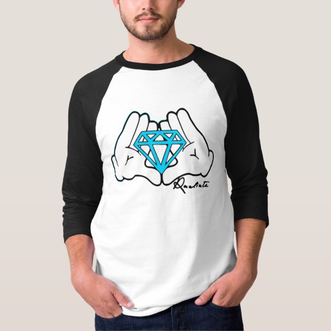 Hands Holding Diamond Raglan T-Shirt (Front)