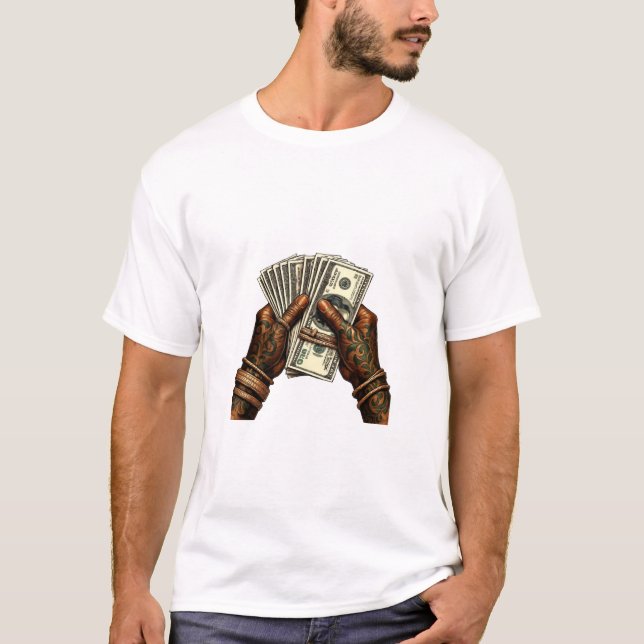 Hands Holding Dollar Bills T-Shirt (Front)
