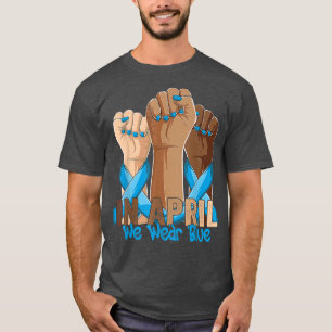 Hands In April We Wear Blue Autism Awareness T-Shirt