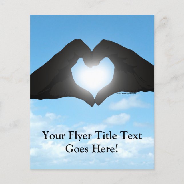 Hands in Heart Shape Silhouette on Blue Sky Flyer (Front)