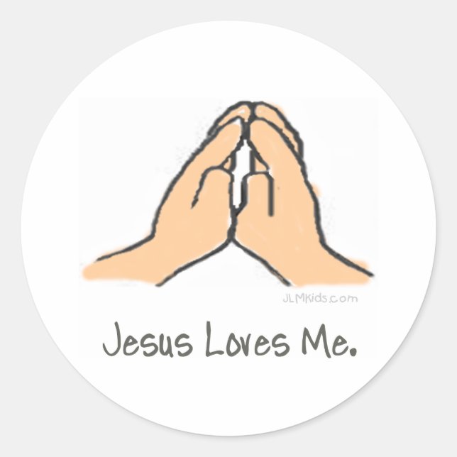 Hands in Prayer Classic Round Sticker (Front)