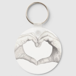 Hands in Shape of a Heart Key Ring