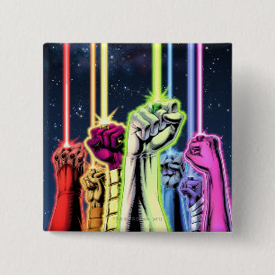 Hands in the air with rings -Colour 15 Cm Square Badge