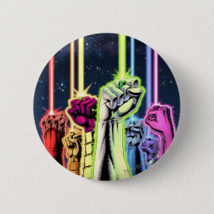 Hands in the air with rings -Colour 6 Cm Round Badge