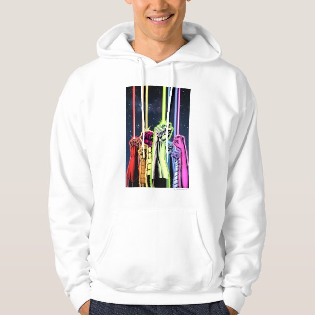 Hands in the air with rings -Colour Hoodie (Front)