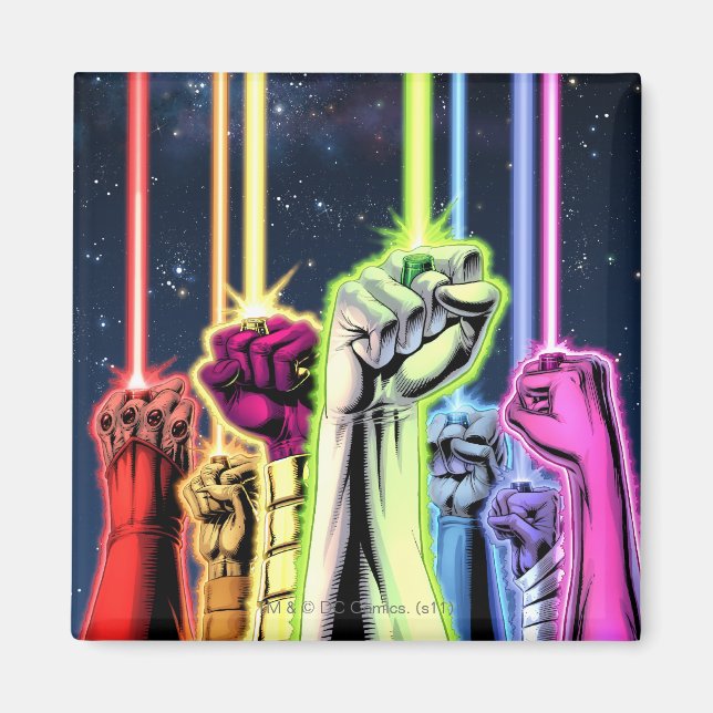 Hands in the air with rings -Colour Magnet (Front)