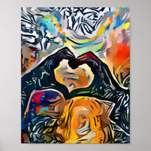 Hands in the Shape of a Heart Love Poster