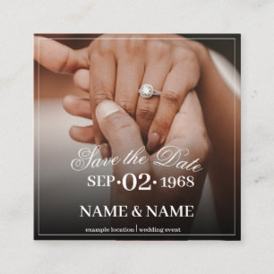 Hands of a Coloured Wedding Couple with Ring Enclosure Card