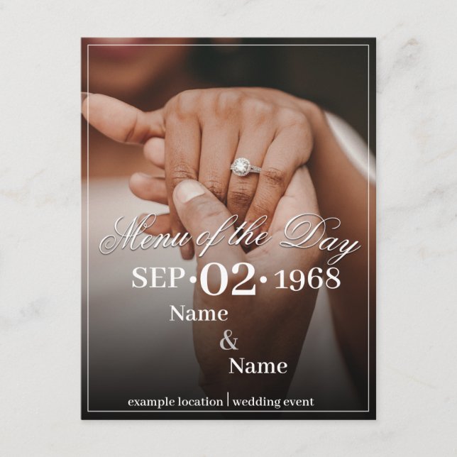 Hands of a Coloured Wedding Couple with Ring Enclosure Card (Front)