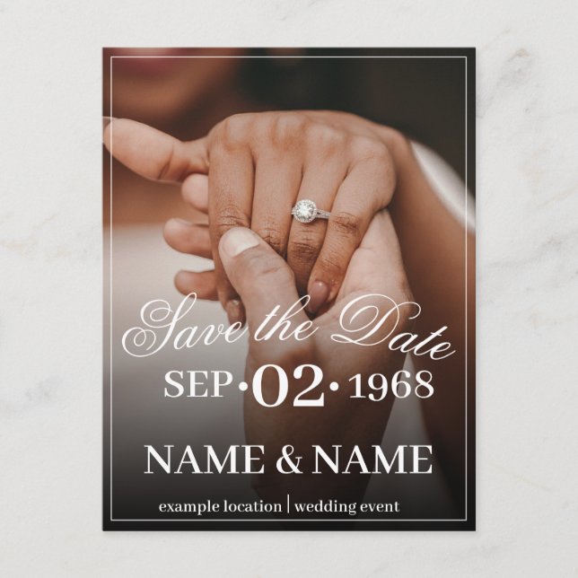 Hands of a Coloured Wedding Couple with Ring Enclosure Card (Front)